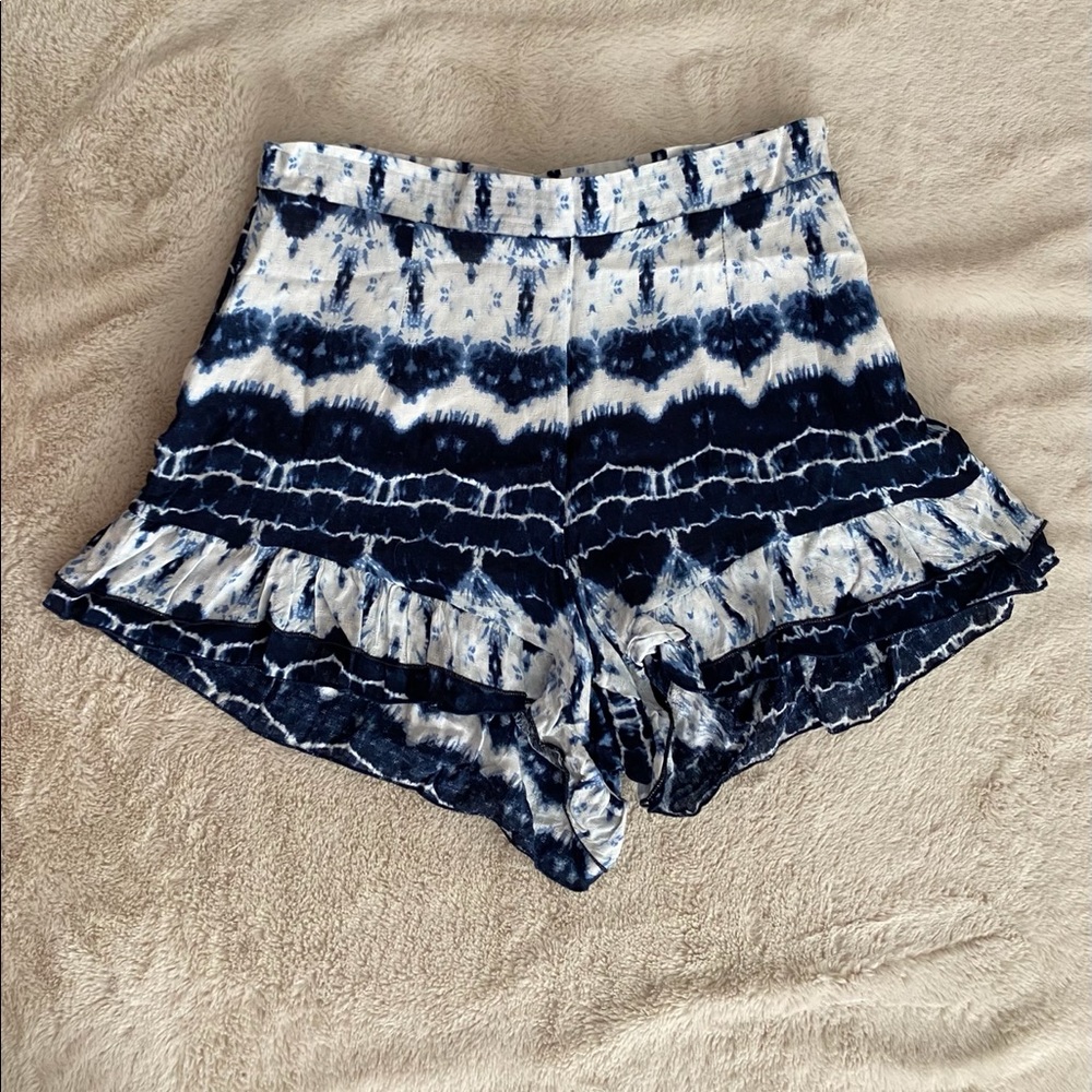 SOLD!!!! Honey Punch blue tie dye shorts.